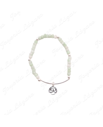 PULSERA PLATA INDALO SUELTO EN TUBO, ELASTICO+PIEDRAS BOLAS VARIOS SOL