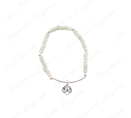 PULSERA PLATA INDALO SUELTO EN TUBO, ELASTICO+PIEDRAS BOLAS VARIOS SOL