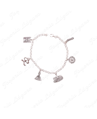 PULSERA PLATA 6 MOTIVOS ALMERIA                                                                     