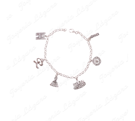 PULSERA PLATA 6 MOTIVOS ALMERIA