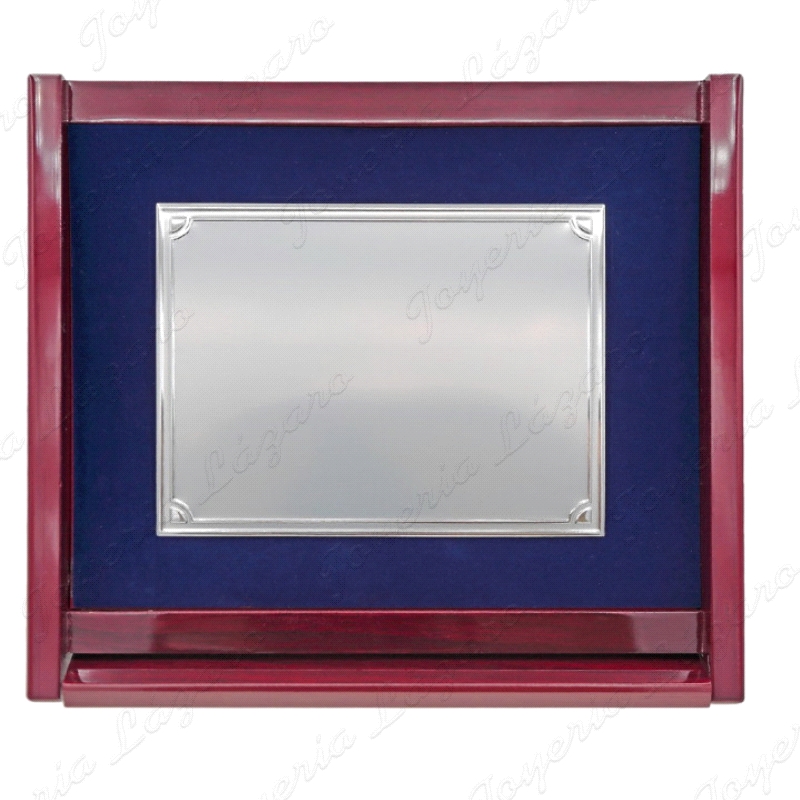 PLACA CONMEMORATIVA CAJA ARTICULADA MADERA 25X22CM PLACA ALU.20X15                                  