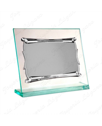 PLACA CONMEMORATIVA CRISTAL 22X17CM CHAPA PERGAMINO