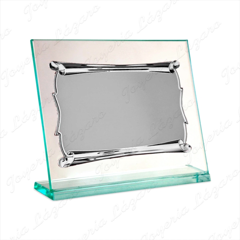 PLACA CONMEMORATIVA CRISTAL 22X17CM CHAPA PERGAMINO                                                 