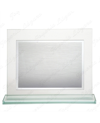 PLACA CONMEMORATIVA ALUMINIO LISA SOPORET CRISTAL 21X18CM
