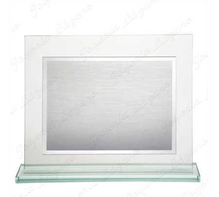 PLACA CONMEMORATIVA ALUMINIO LISA SOPORET CRISTAL 21X18CM