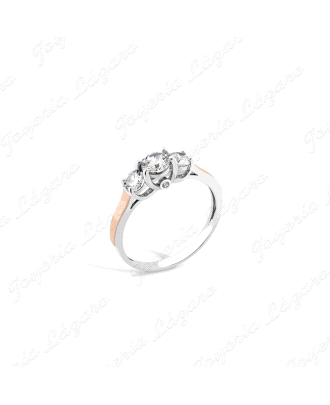 SORTIJA PLATA+ORO 9KT TRESILLO GARRAS BANDAS ORO                                                    