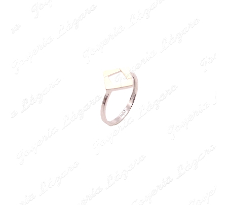 SORTIJA PLATA + ORO 9KT CUADRADO ORO