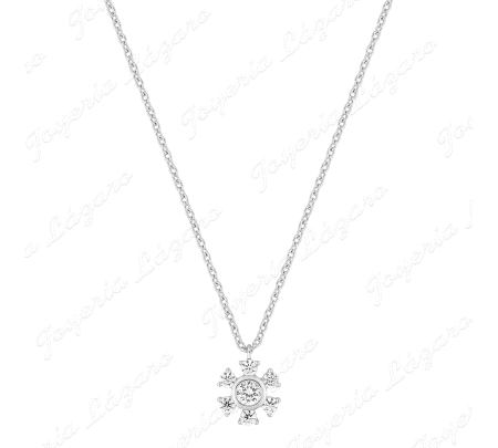 GARGANTILLA PLATA MURAT FLOR 6 HOJAS CIRCONOTAS