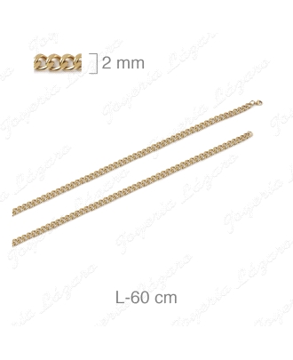 CADENA 60 CM. ACERO BAÑO ORO 2MM                                                                    