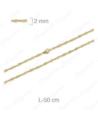 CADENA 50 CM. ACERO BAÑO EN ORO 2MM                                                                 