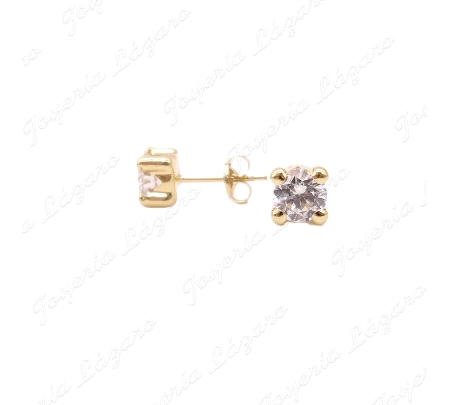 PEND. ORO 18 KTS CIRCONITA 5MM 4 GARRAS PRESION