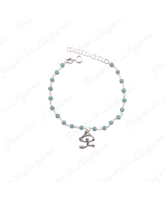 PULSERA PLATAINDALO BAILON BOLITAS TURQUESAS                                                        