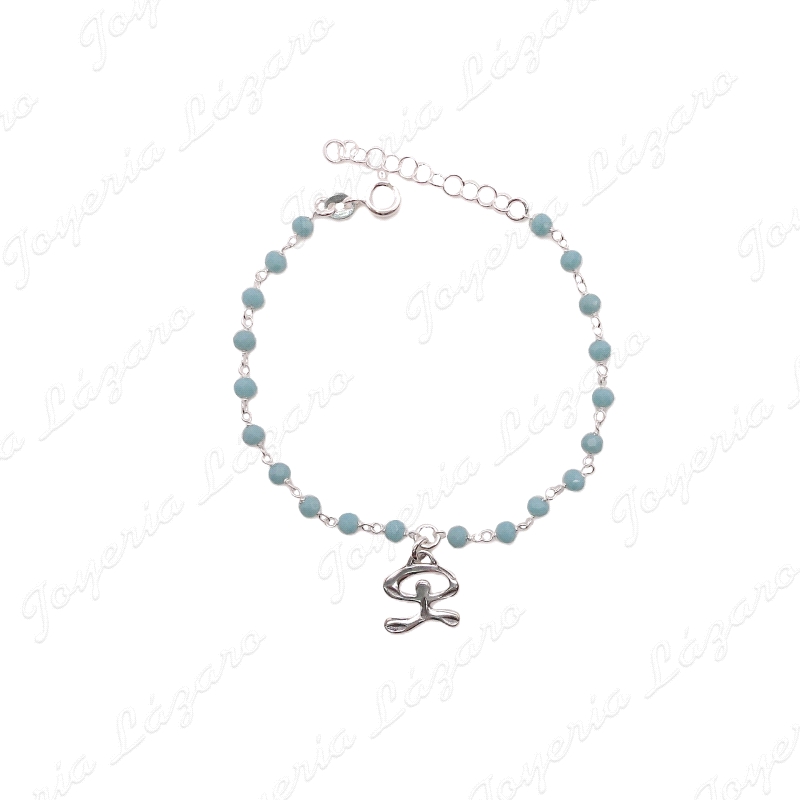 PULSERA PLATAINDALO BAILON BOLITAS TURQUESAS                                                        