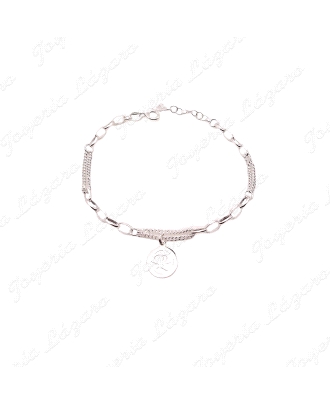 PULSERA PLATA INDALO CON CERCO  CADENA MIXTA                                                        