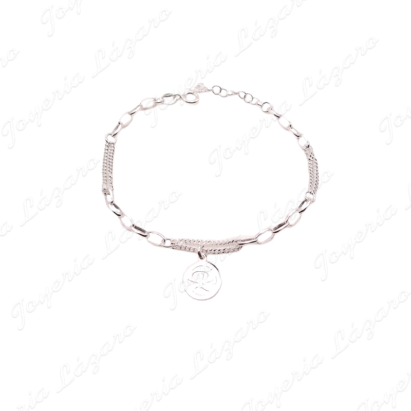 PULSERA PLATA INDALO CON CERCO  CADENA MIXTA                                                        