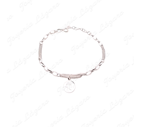 PULSERA PLATA INDALO CON CERCO CADENA MIXTA