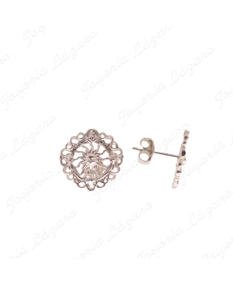 PEND. PLATA SOL PORTOCARRERO CALADO 12MM C. PRESION                                                 