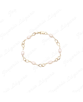 PULSERA ORO 18KT OCASION 2 ESLABONES ENTRE PERLITAS RIO                                             