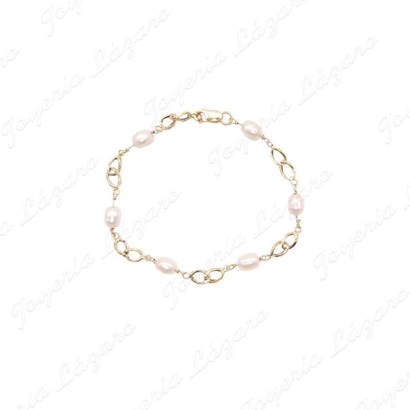 PULSERA ORO 18KT OCASION 2 ESLABONES ENTRE PERLITAS RIO                                             