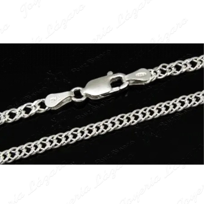 CADENA 50 CM. PLATA DOBLE ROMBO 3MM                                                                 