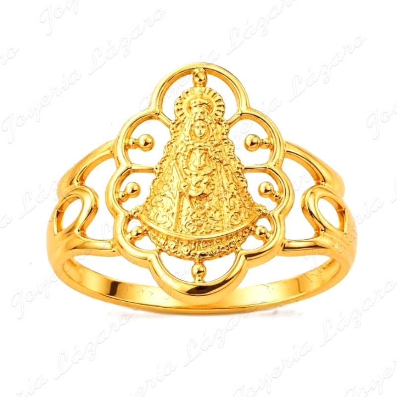 SORTIJA ORO 18 KTS VIRGEN ROCIO OVAL CERCO  12X17mm                                                 