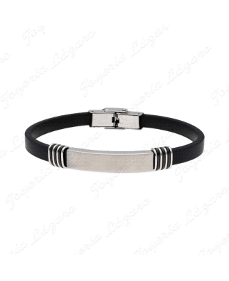 ACERO PULSERA LISKA PIEL Y PLACA