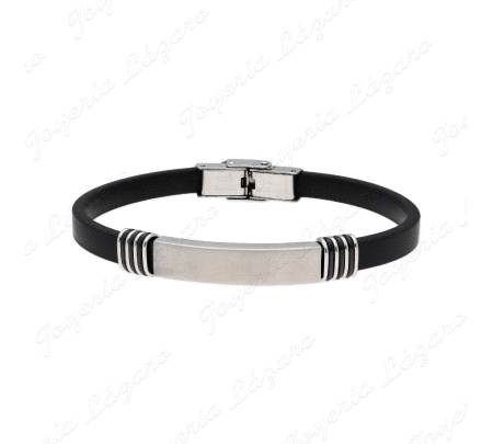 ACERO PULSERA LISKA PIEL Y PLACA