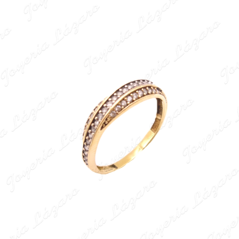 SORTIJA ORO 18KT OCASION 3 BANDAS CIRCONITAS ENGASTE                                                