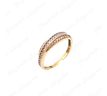 SORTIJA ORO 18KT OCASION 3 BANDAS CIRCONITAS ENGASTE                                                