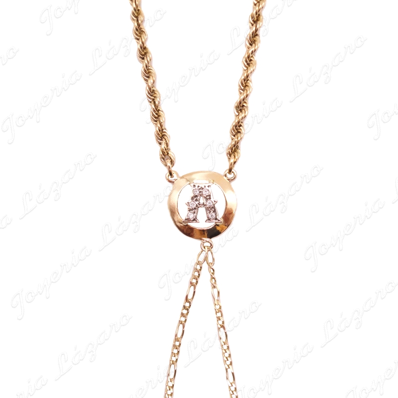 PULSERA ROMANA ORO 18KT OCASION LETRA A BICOLOR                                                     
