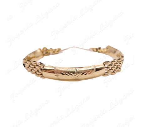 PULSERA ORO 18KT SEMINUEVA CHAPAS+CADENA PANTER+CAD. SEG.                                           