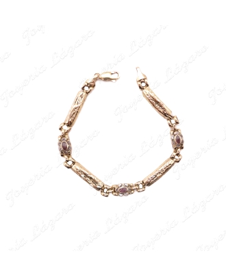 PULSERA ORO 18KT OCASION CHAPAS+ROSTONES CUIRCO+RUBI BOCEL                                          