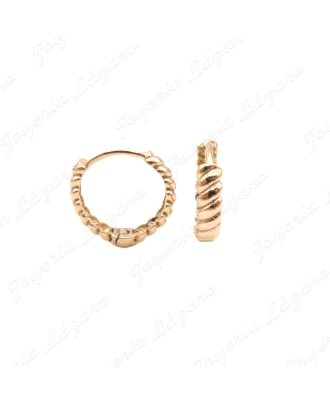 PEND. AROS ORO 18KT SEMINUEVOS BISAGRA TRENZADOS 12MM INT.                                          