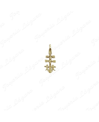 CRUZ DE CARAVACA ORO 18 KTS 9X19MM PLANA