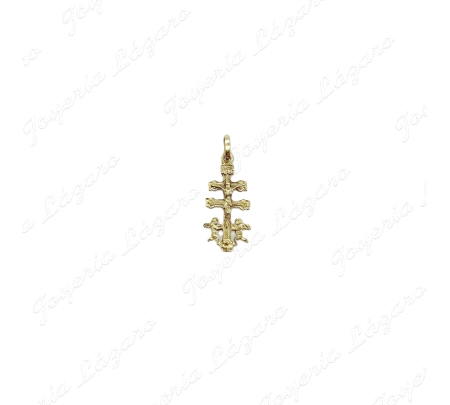 CRUZ DE CARAVACA ORO 18 KTS 9X19MM PLANA
