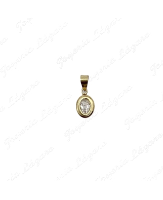 COLGANTE ORO 18 KTS CHATON CERCO OVAL 8MM                                                           