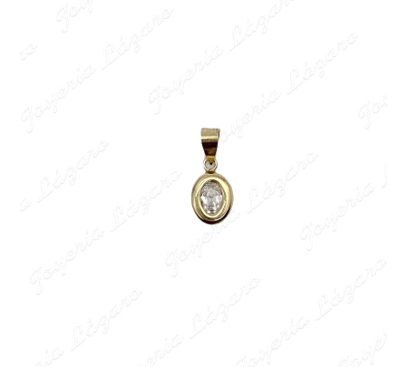 COLGANTE ORO 18 KTS CHATON CERCO OVAL 8MM