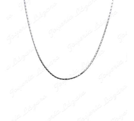 CADENA 45 CM. ORO 18 KTS BLANCO PLANA ITALIANA