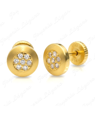 PEND. TORN. ORO 18 KTS REDONDOS MICROENGASTE 7MM