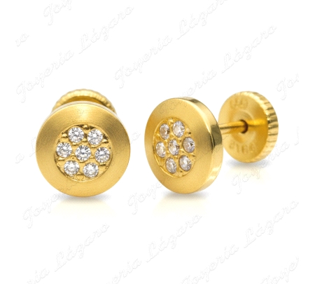 PEND. TORN. ORO 18 KTS REDONDOS MICROENGASTE 7MM