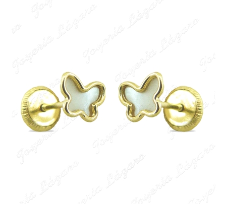 PEND. TORN. ORO 18 KTS MARIPOSA NACAR 5MM