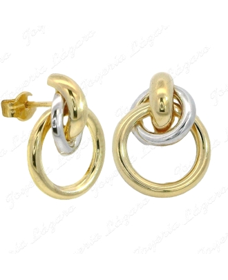 PEND. ORO 18 KTS NUDO BICOLOR 15MM PRESION