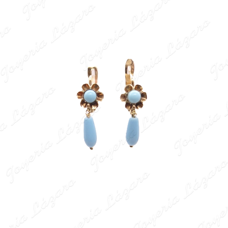 PEND. CORAL/SIMIL ORO 18KT OCASION ARQUILLO+PERITA  TURQUESA C. CAT.                                
