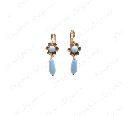 PEND. CORAL/SIMIL ORO 18KT OCASION ARQUILLO+PERITA TURQUESA C. CAT.