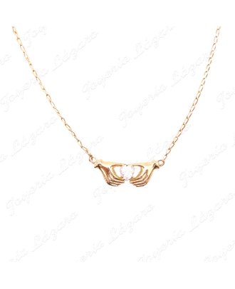 GARGANTILLA ORO 18KT SEMINUEVA MANOS CON CIRCOITA CORAZON