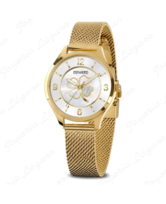 DUWARD RELOJ SRA. ACERO IP DORADO ESFERA PLATA TREBOL                                               