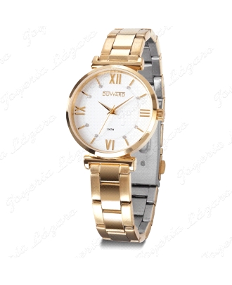 DUWARD RELOJ SRA. ACERO DORADO ESF. BLANCA                                                          