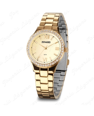 DUWARD RELOJ SRA. ACERO IP DORADO BISEL CIRCONITAS                                                  