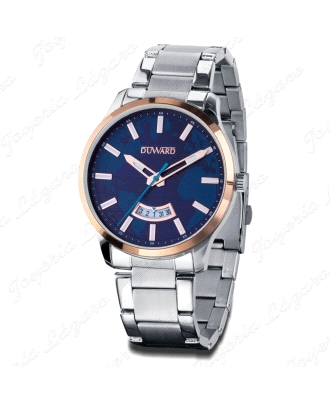 DUWARD RELOJ CABALLERO ACERO BISEL DORADO ESFERA AZUL                                               