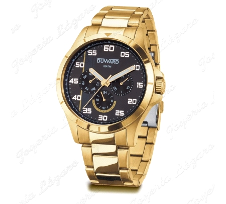 DUWARD RELOJ ACERO IP DORADO MULTIFUNCION 10ATM                                                     